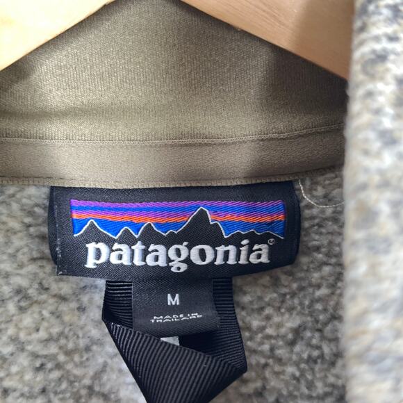 PATAGONIA Better Sweater 1/4 Zip Fleece Jacket Stonewash Tan Gray {103} - Picture 4 of 7
